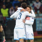 Trabzonspor-Napoli abbraccio gabbiadini-mertens